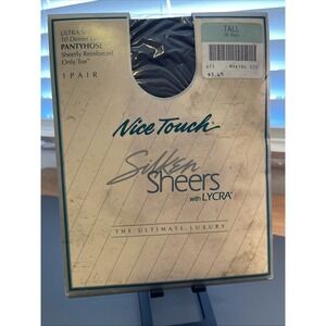 Vintage NOS Sears Nice Touch Sheers With Lycra Size‎ Tall Off-black